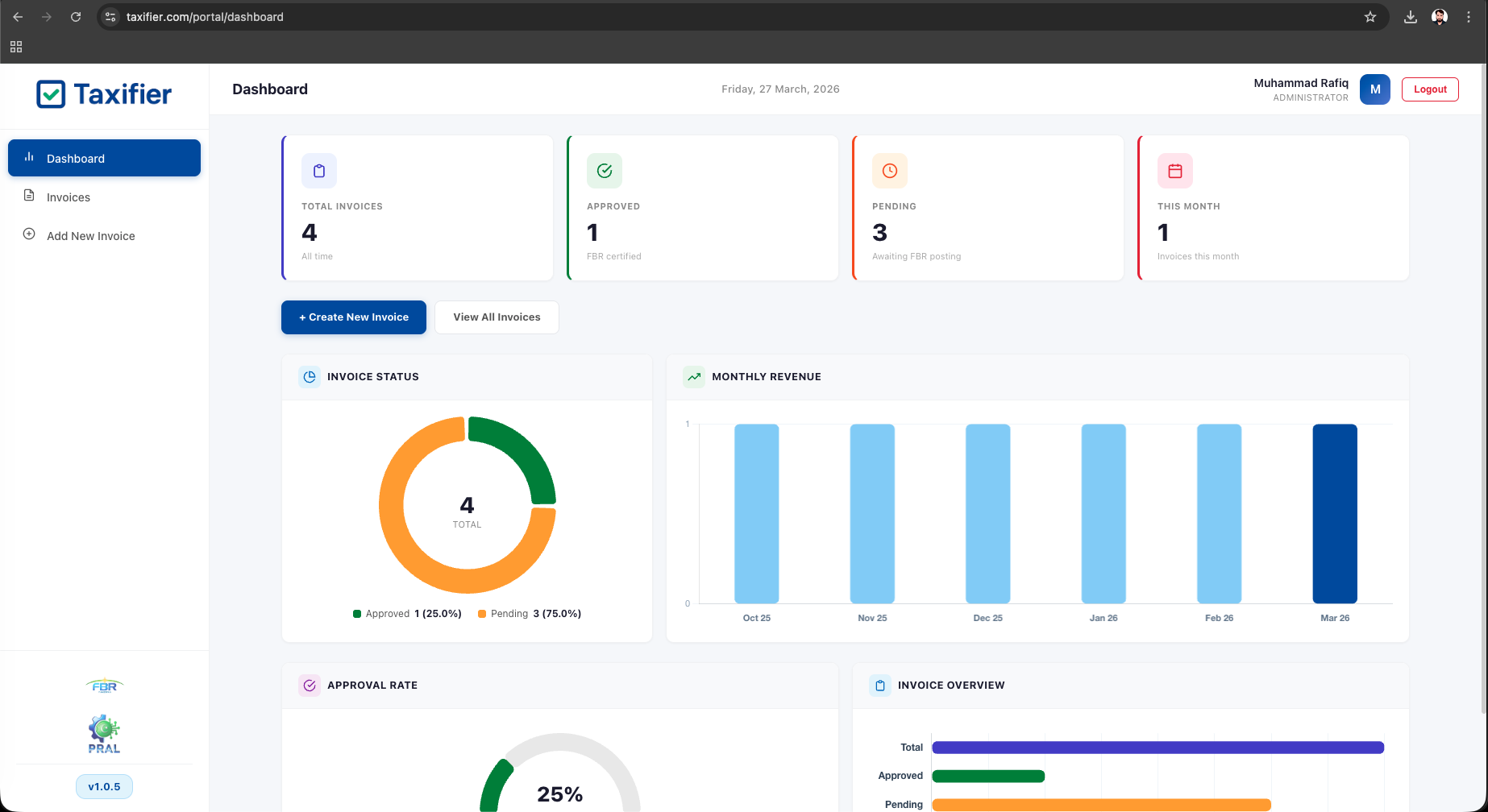 Taxifier Dashboard